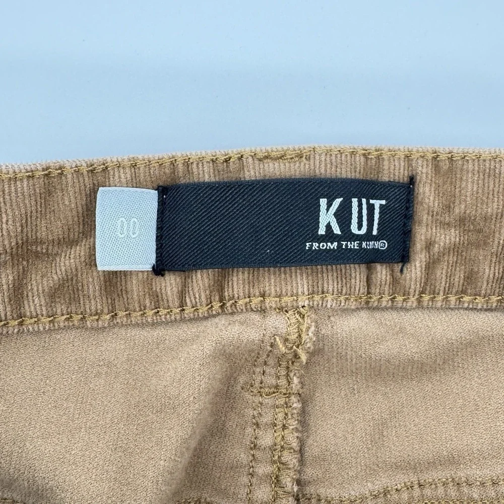 Kut From The Kloth Diana Skinny Corduroy Pants Brown Stretch Women's Size 00 Y2K